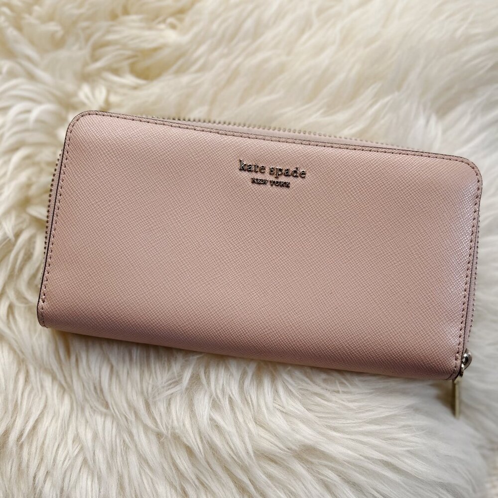 kate spade new york Large Zip-Around Continental Wallet in Saffiano Leather